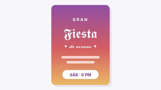 Póster de una fiesta de verano con el título en letra gótica